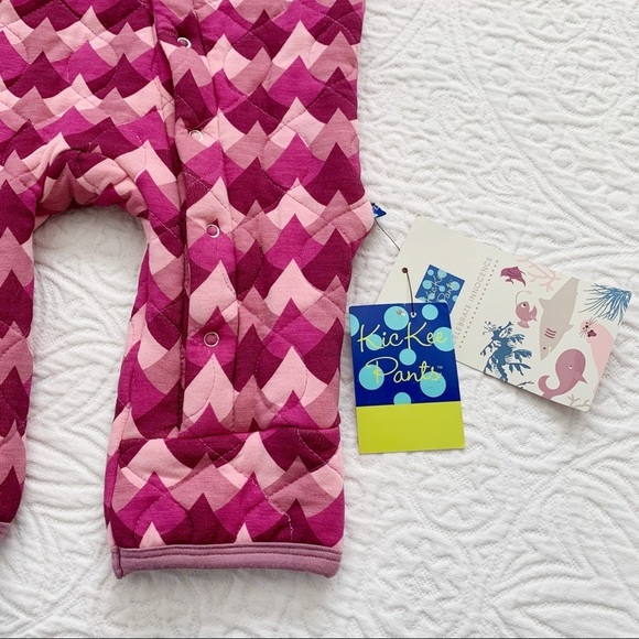 NWT Kickee Pants Print‎ Quilted Hoodie Coverall with Sherpa-Lined Hood - Picture 5 of 6